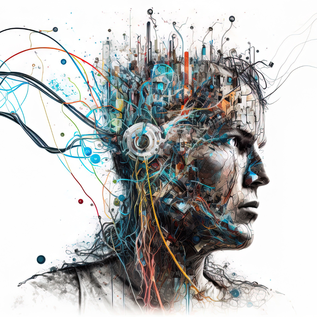 Ilustración artística que representa la activación de múltiples redes neuronales durante la experiencia musical.